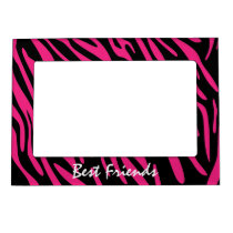 Best Friends Pink Zebra Stripes Magnet Photo Frame magnetic frames