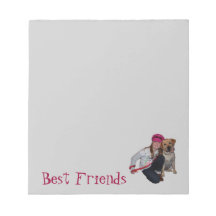 Best Friends-Pretty Girl & Puppy Note Pads