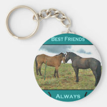 Best Friends sentiment with Horses Keychains
