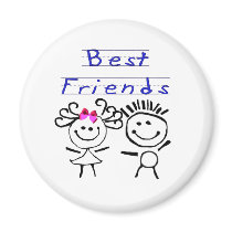 Best friends stick figure refrigerator magnets