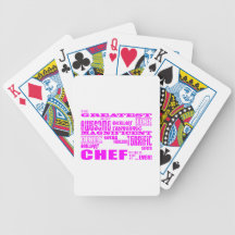 Best Girls Chefs Birthdays : Pink Greatest Chef Bicycle Playing Cards