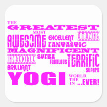 Best Girls Yogis Yoga : Pink Greatest Yogi Square Stickers