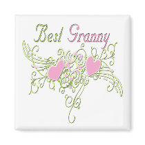 Best Granny Swirling Hearts magnets by DesignsOutOfMind Best Granny Swirling Hearts magnets