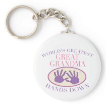 Best Great Grandma Hands Down T-shirt Keychain