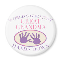 Best Great Grandma Hands Down T-shirt Refrigerator Magnets
