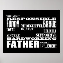Best & Greatest Fathers & Dads Qualities of a Man Posters
