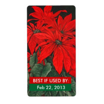 BEST IF USED BY Labels Canning Gifts Poinsettia labels