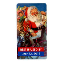 BEST IF USED BY Labels Canning Gifts Santa Sleigh labels