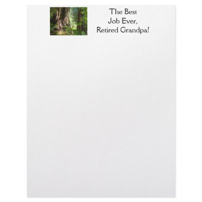 Best Job Ever Retired Grandpa Letterhead Redwoods by Basleeartprintgifts