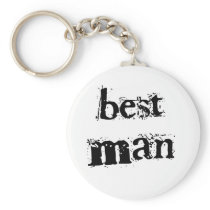 Best Man Black Text Key Chain