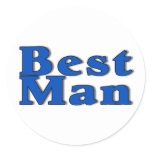 Best Man (Blue) Round Sticker