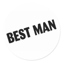 Best Man Bold Black Round Sticker