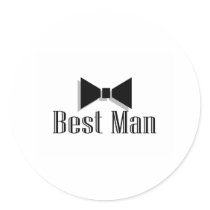 Best Man (Bow Tie 2) Round Stickers