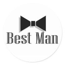 Best Man (Bow Tie 2) Round Stickers