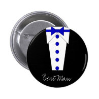 Best Man Button (Blue)
