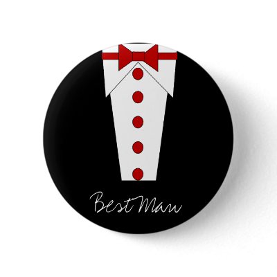 Best Man Button (Red) by allweddingproducts