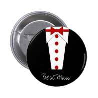 Best Man Button (Red)