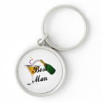 Best Man Champagne Toast Keychain