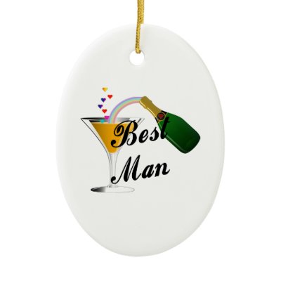 Best Man Champagne Toast Christmas Ornaments