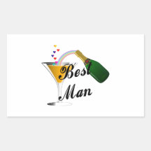 Best Man Champagne Toast Rectangle Sticker