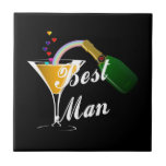 Best Man Champagne Toast Tile