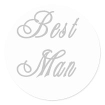 Best Man Classy Grays Round Sticker