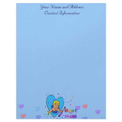 Best Man Cupid Custom Letterhead by orsobear