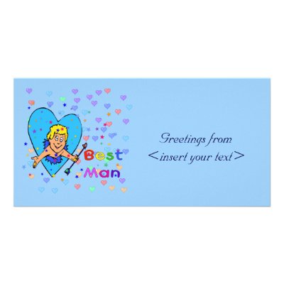 Best Man Cupid Photo Card Template by orsobear