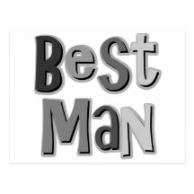 Best Man Gray Post Cards
