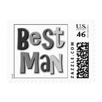 Best Man Gray Postage Stamp