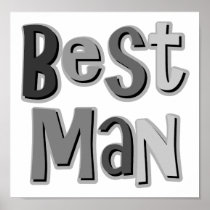 Best Man Gray Print