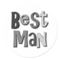 Best Man Gray Round Stickers