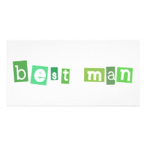 Best Man green design! Photo Greeting Card