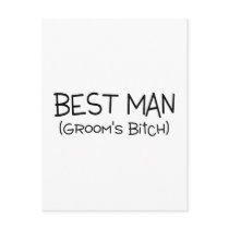 Best Man Grooms Bitch Black Text Postcards