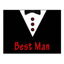 Best Man In Tux Postcard