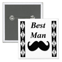 Best Man Mustache Button - Pick your own color