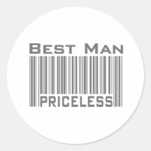 Best Man Priceless Round Sticker
