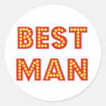 Best Man Round Sticker