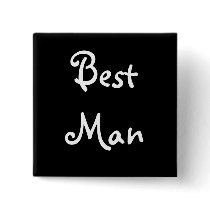 Best Man Text Pinback Button