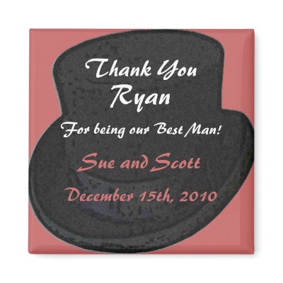 Best Man Thank You Magnet Template - Top Hat by TastefulDesigns