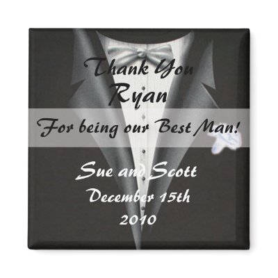 Best Man Thank You Magnet Template - Tuxedo by TastefulDesigns