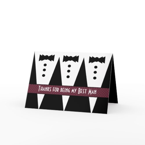 BEST MAN Thank You - Three Tuxedos - Customizable card
