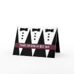 BEST MAN Thank You - Three Tuxedos - Customizable Greeting Card