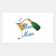 Best Man Toast Blue Rectangular Sticker
