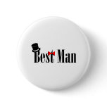 Best Man Top Hat Pinback Buttons
