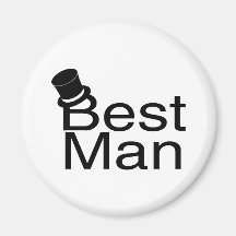 Best Man Top Hat Magnet