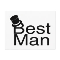 Best Man Top Hat Postcards
