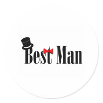 Best Man Top Hat Sticker