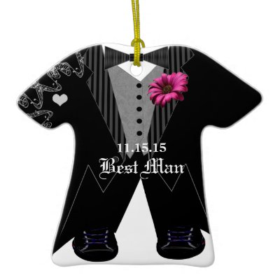 Best Man Tuxedo Wedding Holiday Ornament