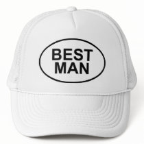 Best Man Wedding Oval Trucker Hat